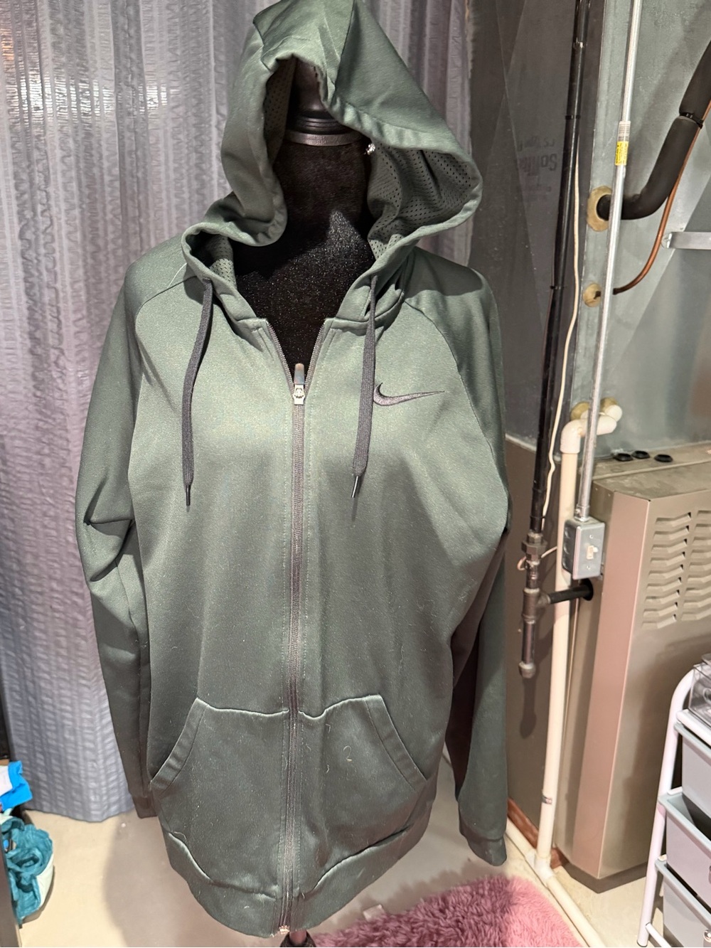 Nike Women's Full-Zip Hooded Bomber Jacket - Olive Green